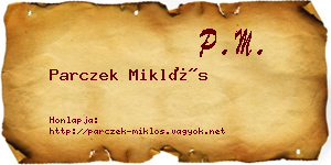 Parczek Miklós névjegykártya